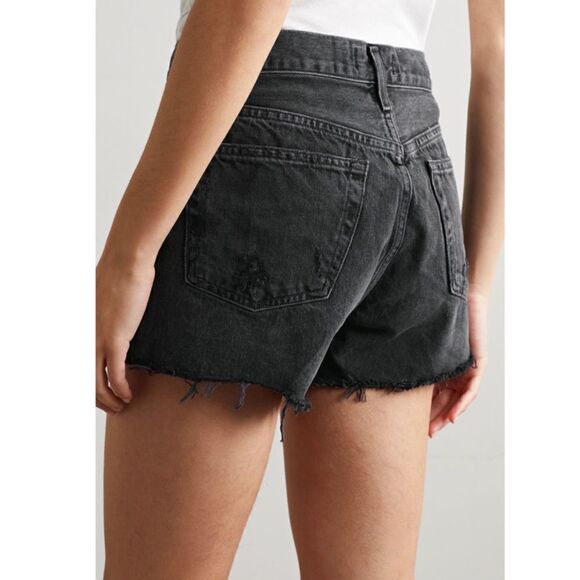AGOLDE Parker distressed denim shorts in Black Size 32 - Picture 9 of 10